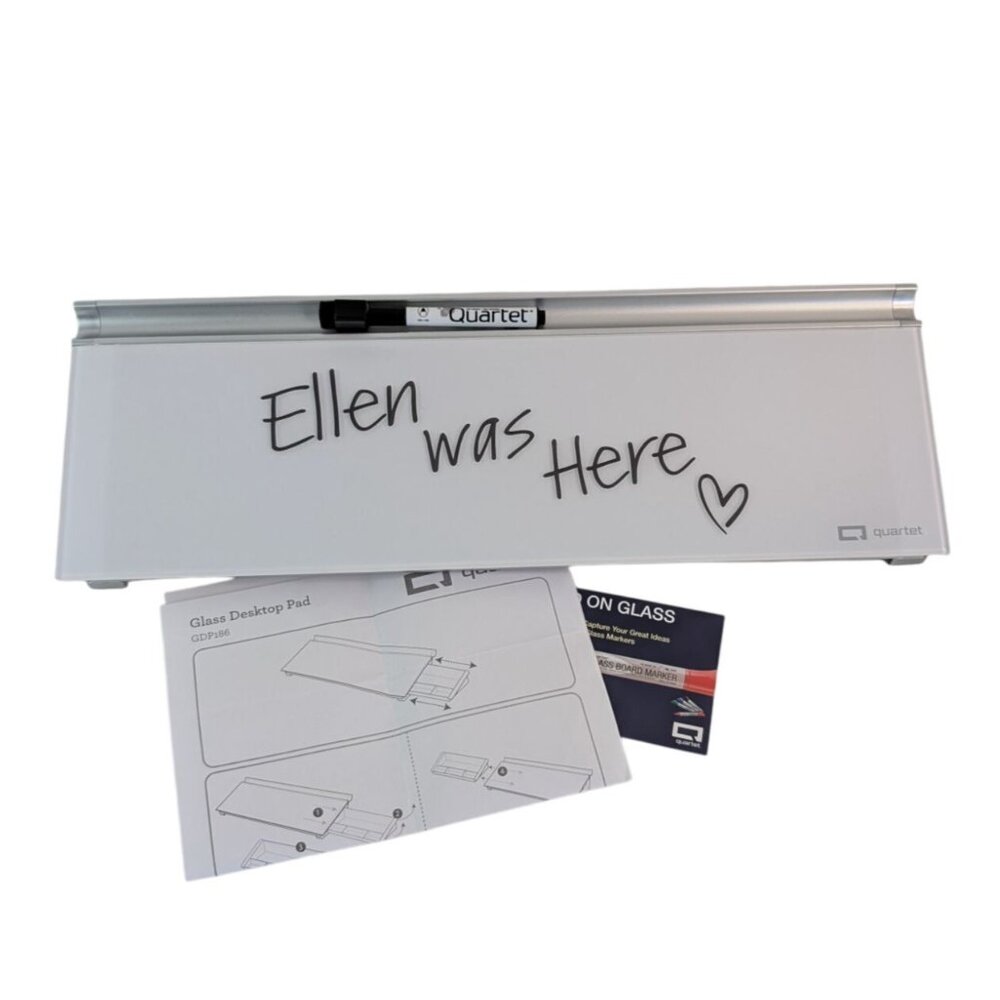 Quartet Desktop Glass Computer Pad 18x6 Ellen Be Kind Box GDP186EL NEW
